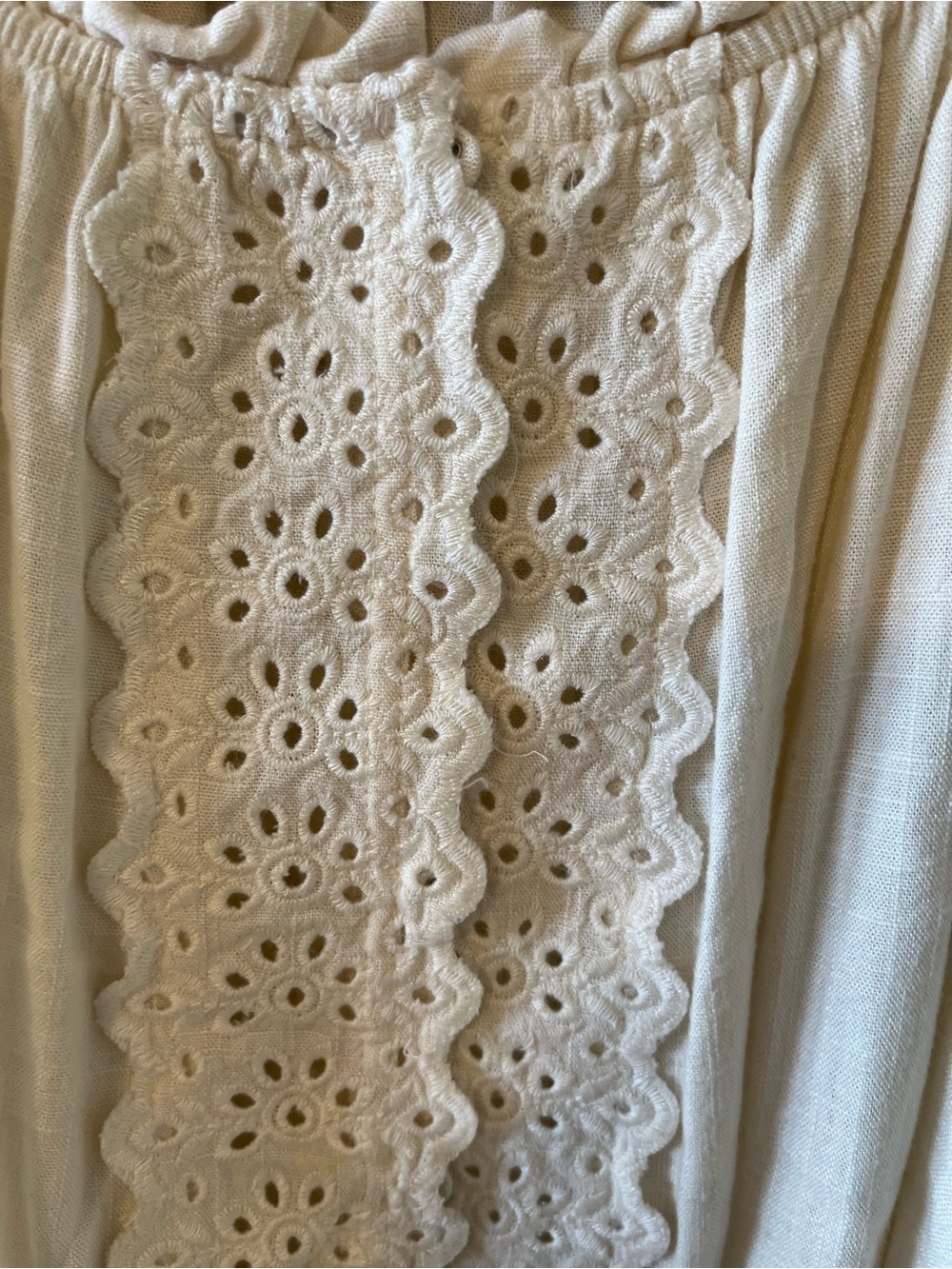 lovestitch Cream Eyelet Boho Peasant Blouse - Picture 2 of 9